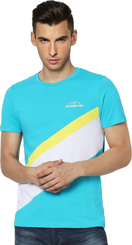 JACK \u0026 JONES Color Block Men Round Neck 