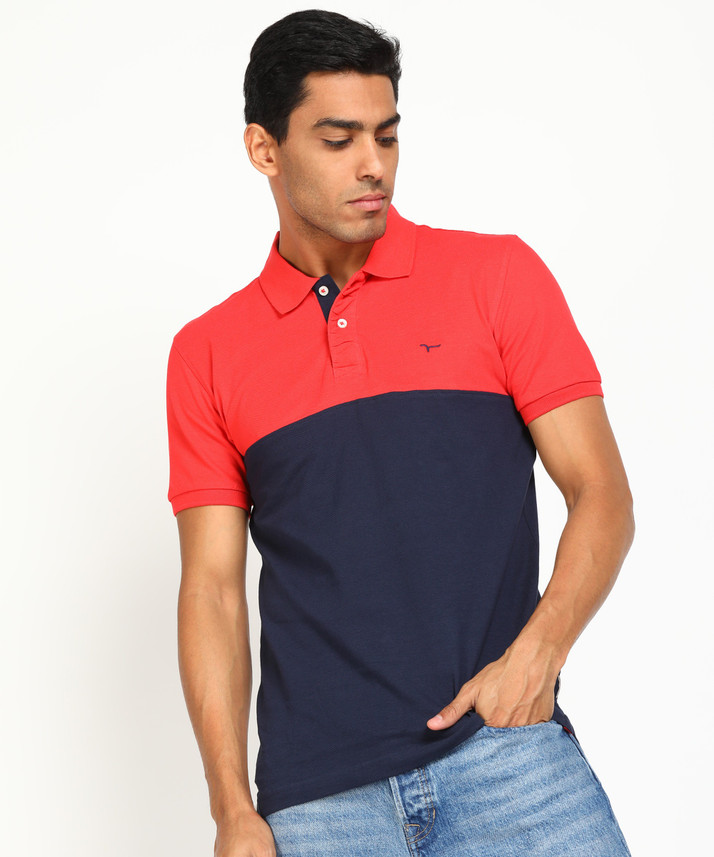 FLYING MACHINE Color Block Men Polo 