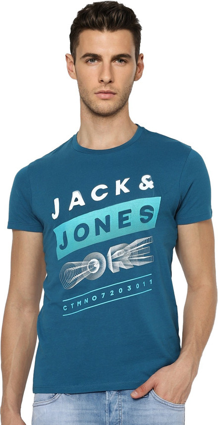 JACK \u0026 JONES Printed Men Round Neck 