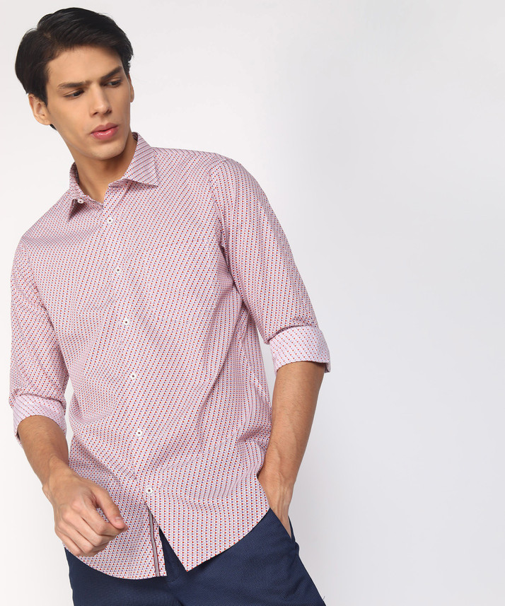 VAN HEUSEN Men Printed Casual Red Shirt 