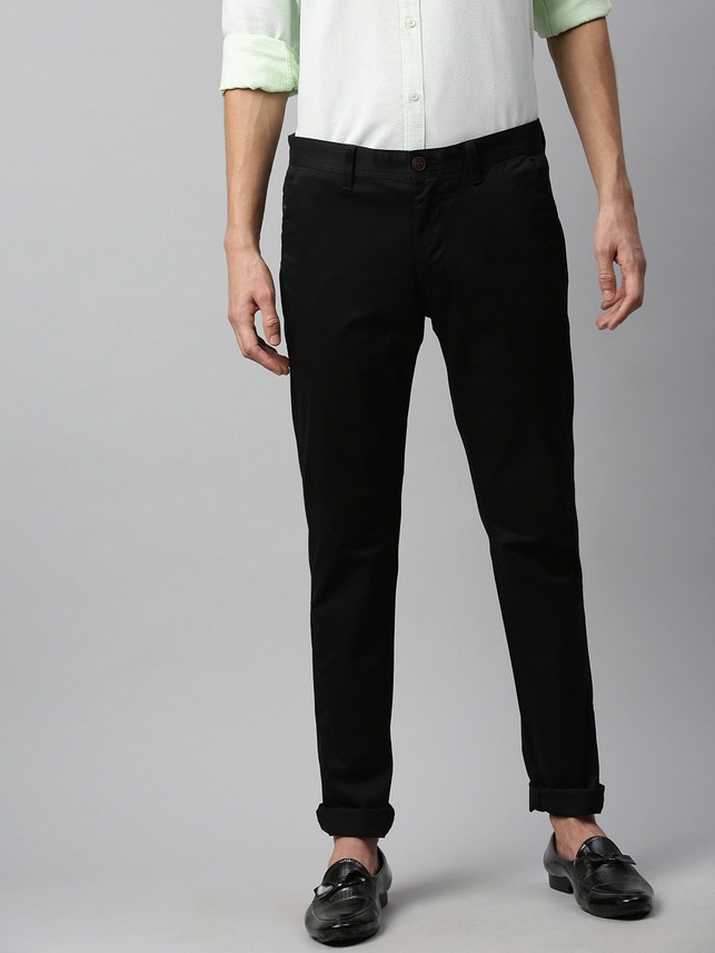 INDIAN TERRAIN Slim Fit Men Black 