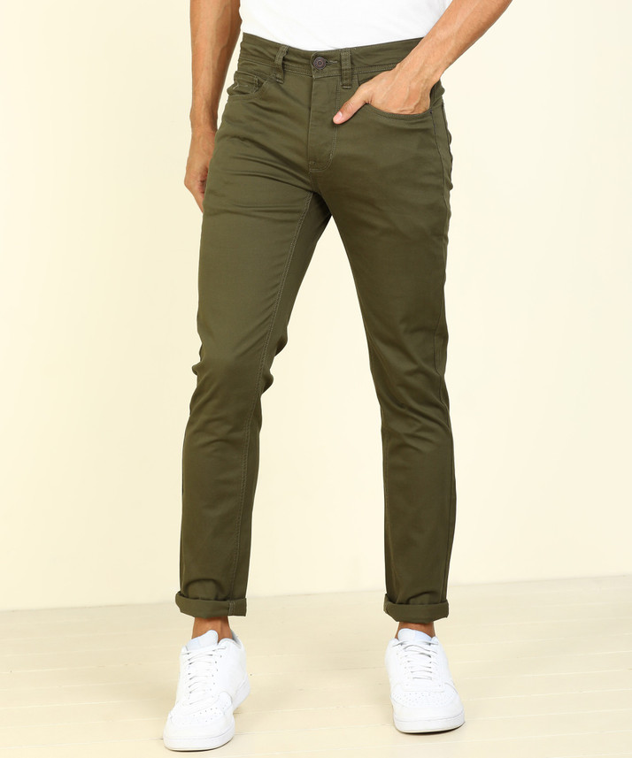 FLYING MACHINE Slim Fit Men Green 
