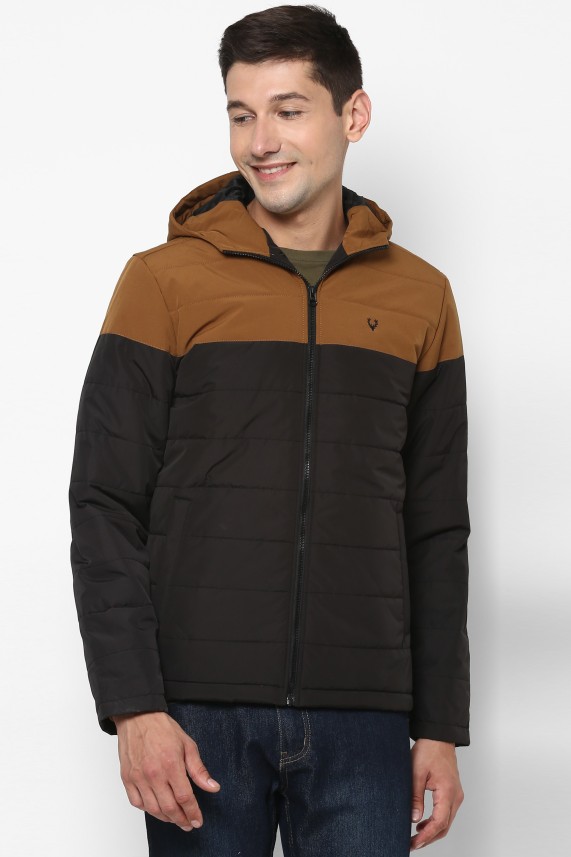 allen solly panelled hooded jacket