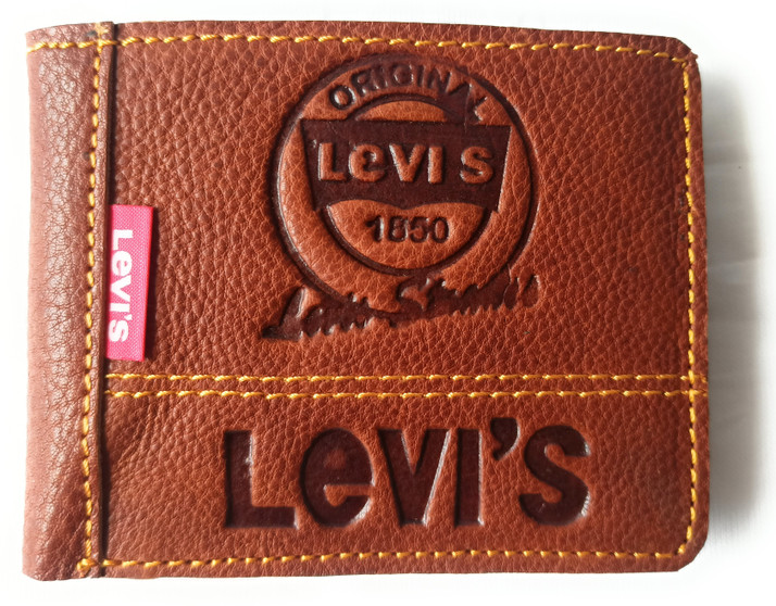 LEVI'S Men Casual Tan Genuine Leather 
