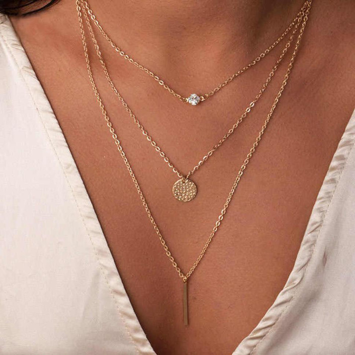 dames fashion SIMPLE CLAVCLE CHAIN Gold 