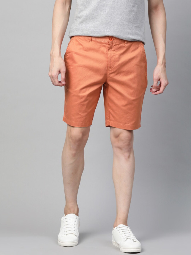 Harbour Solid Men Orange Chino Shorts 