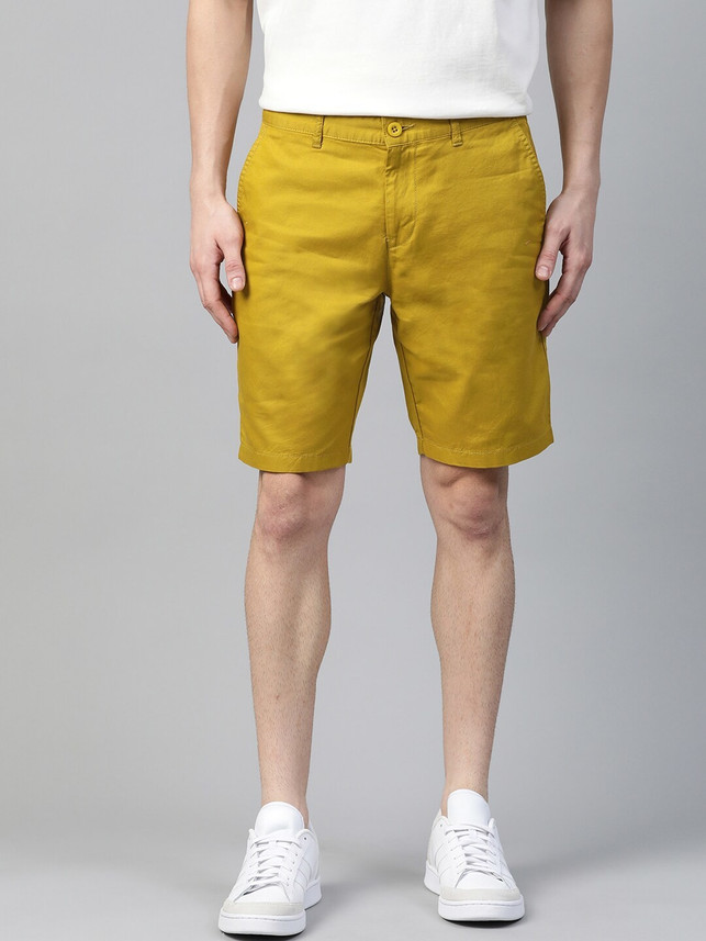 Harbour Solid Men Yellow Chino Shorts 