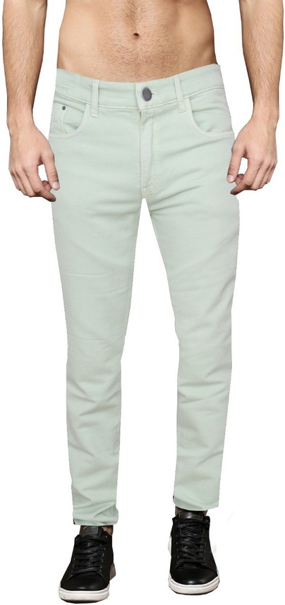 Pop Culture Slim Men Light Green Jeans 