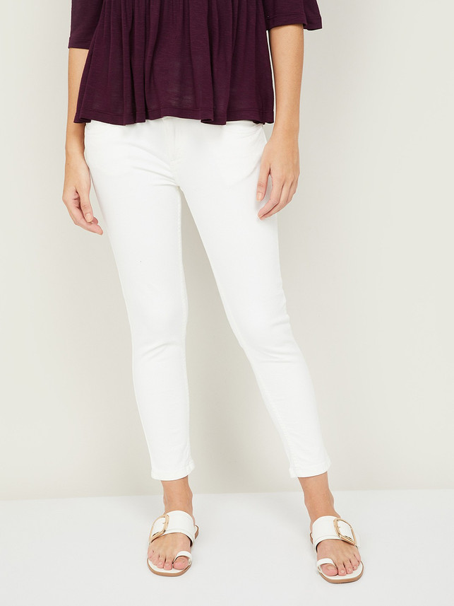 white jeans for ladies flipkart