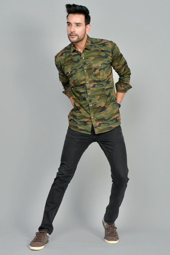 Broken Blue Men Military Camouflage 
