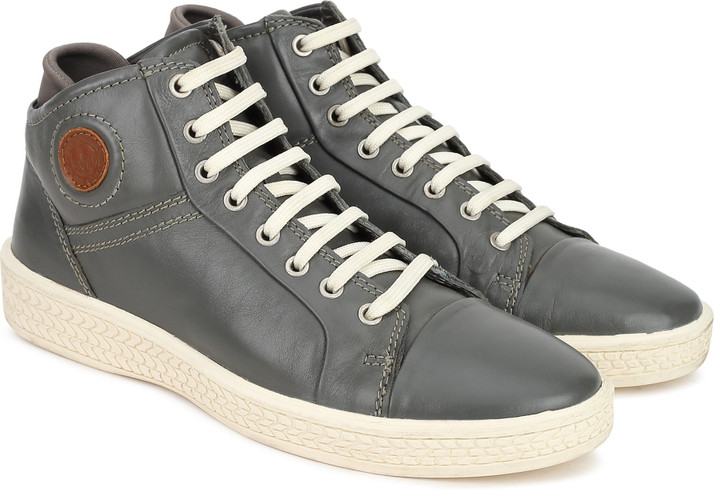 woodland dark brown high top sneakers