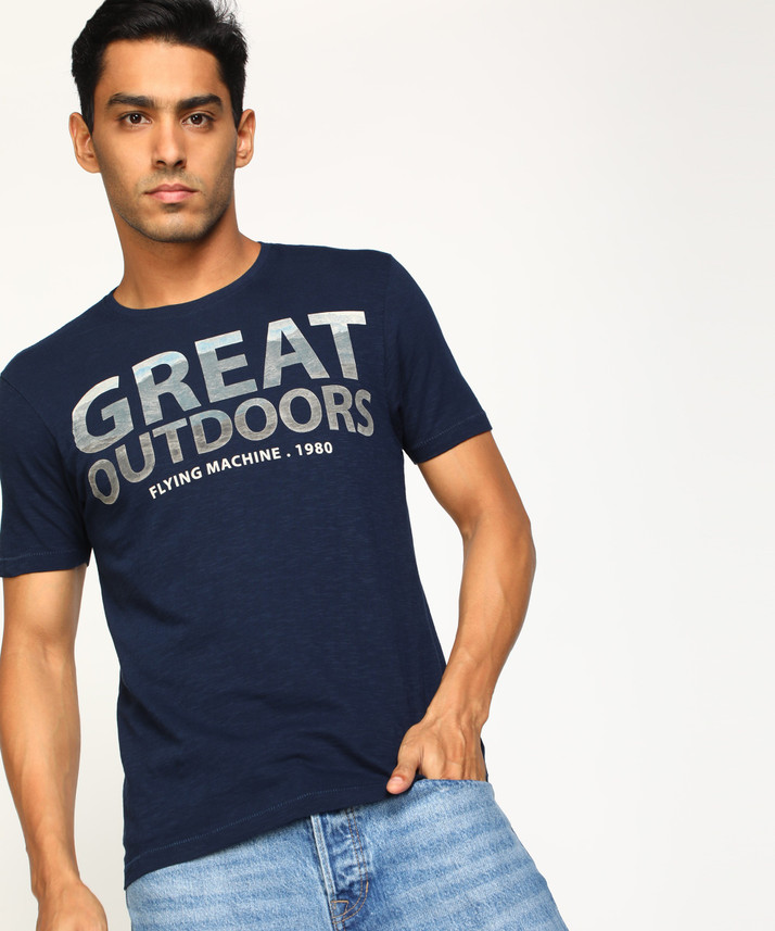 FLYING MACHINE Printed Men Round Neck 