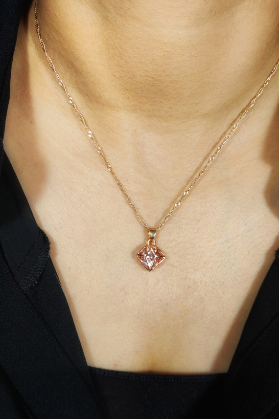 vrishti Rose Gold cz studded triangular 