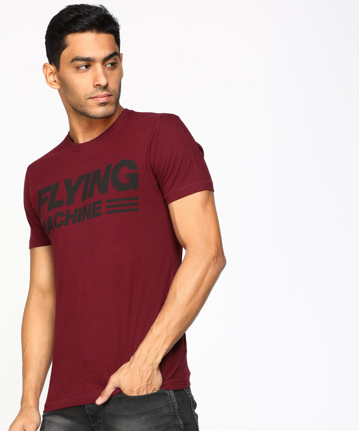 FLYING MACHINE Printed Men Round Neck 