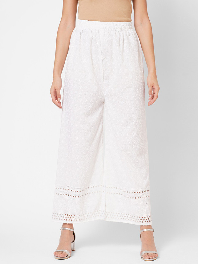 Yozty Regular Fit Women White Trousers 