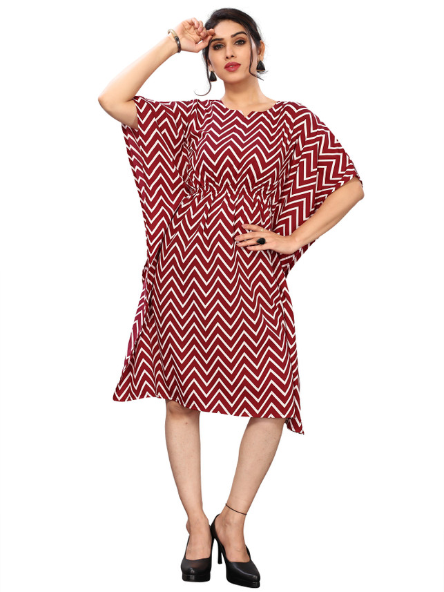 SHYAM SUNDARI Women Kaftan Red Dress 