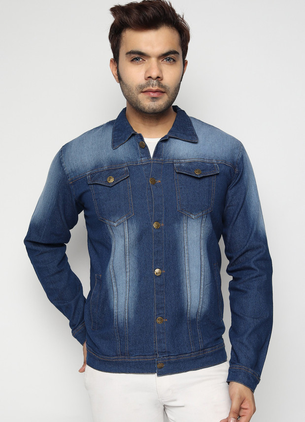 Full Sleeve Washed Men Denim Jacket 