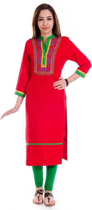 Anshu Handicrafts Women Embroidered Straight Kurta Buy Maroon