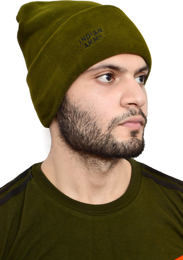OMEE GOLD Printed Army Green Winter Cap 