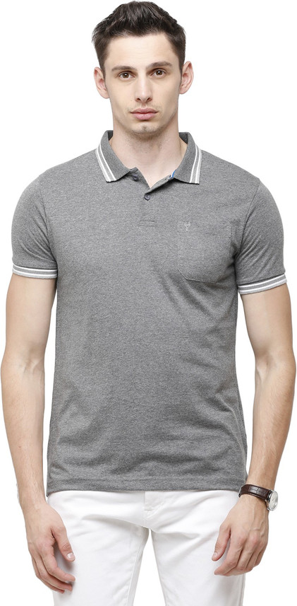 Classic Polo Solid Men Polo Neck Grey T 