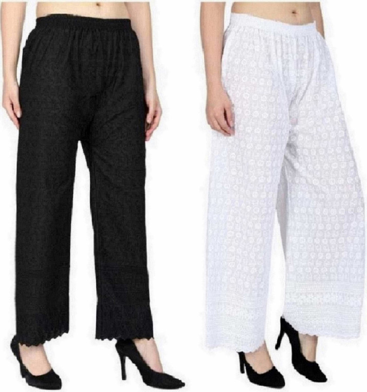 LAVISARA Regular Fit Women Black, White 