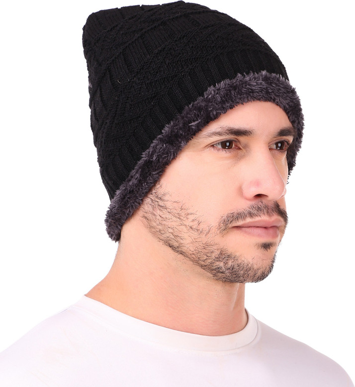 Broen Solid Woolen Winter Cap Cap - Buy 