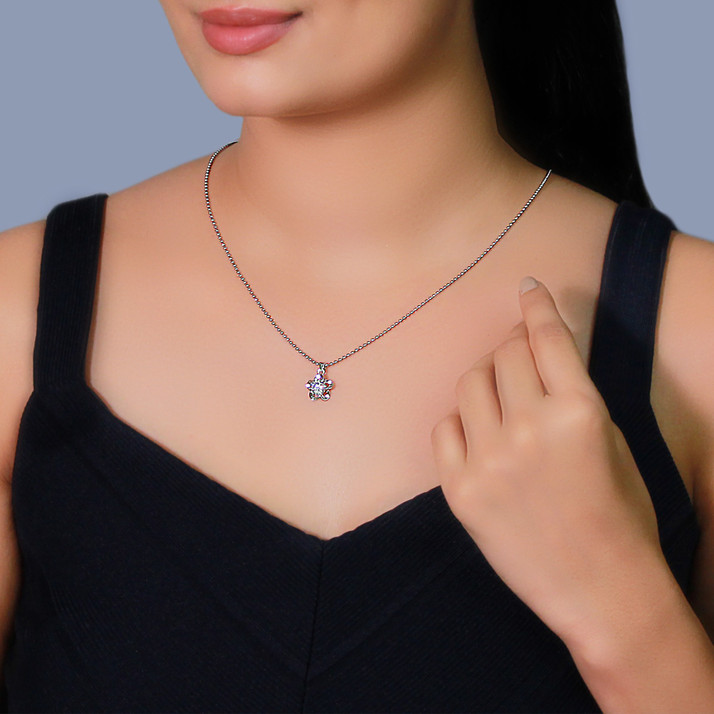 GIVA Sterling Silver Zircon Flower 