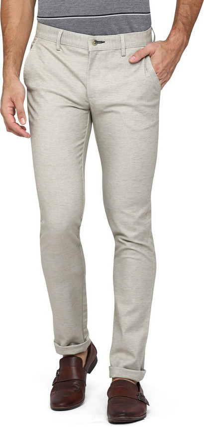 Greenfibre Slim Fit Men Grey Trousers 