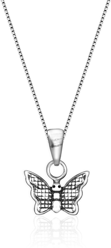 GIVA Silver Butterfly Pendant Chain 