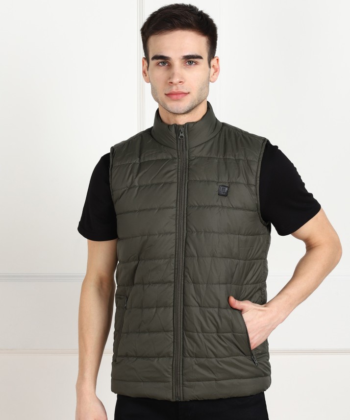 sleeveless solid men's jacket