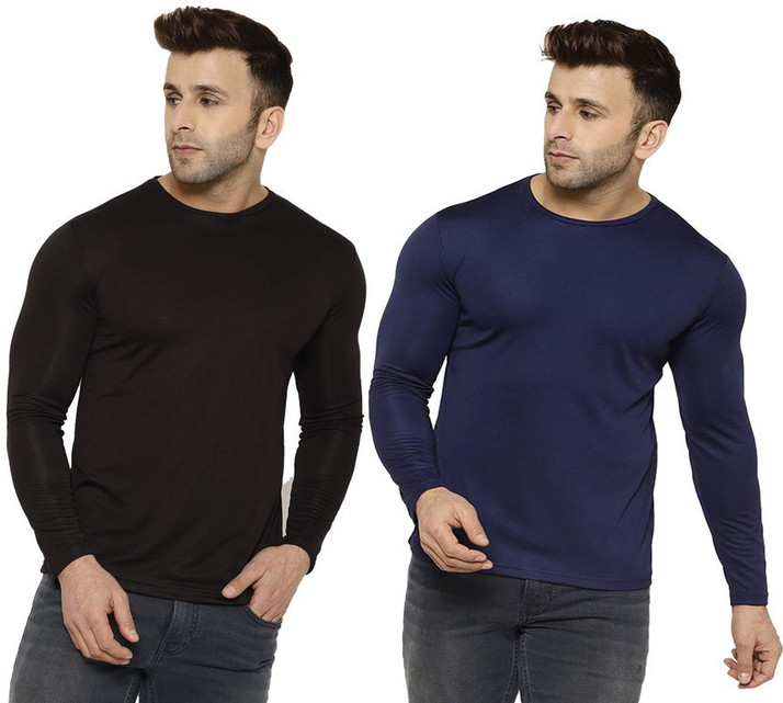 UDI n ADI Solid Men Round Neck Black 
