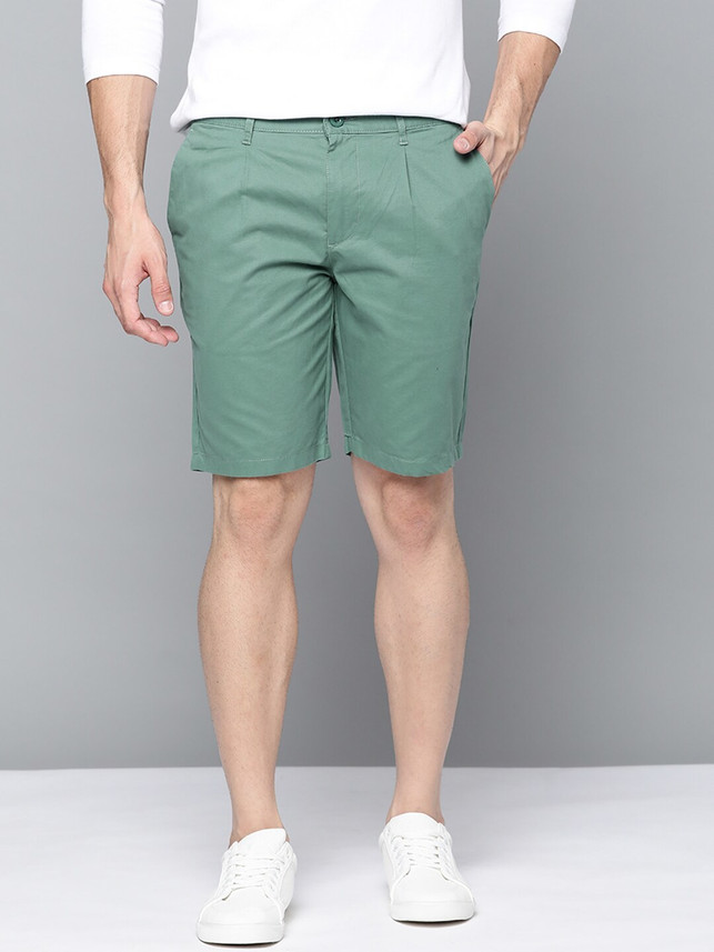 Harbour Solid Men Green Chino Shorts 