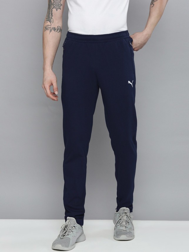 puma solid men's blue track pants