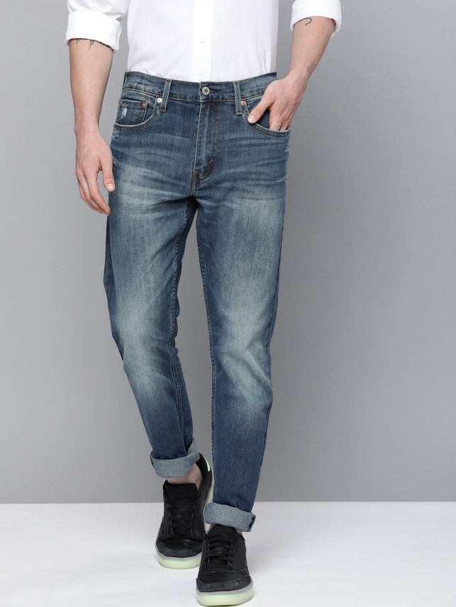 levi's tapered fit men blue jeans