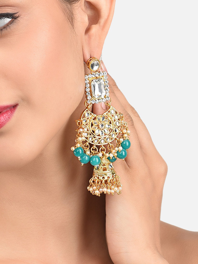 Buy ZAVERI PEARLS Ethnic Zinc Jhumki 