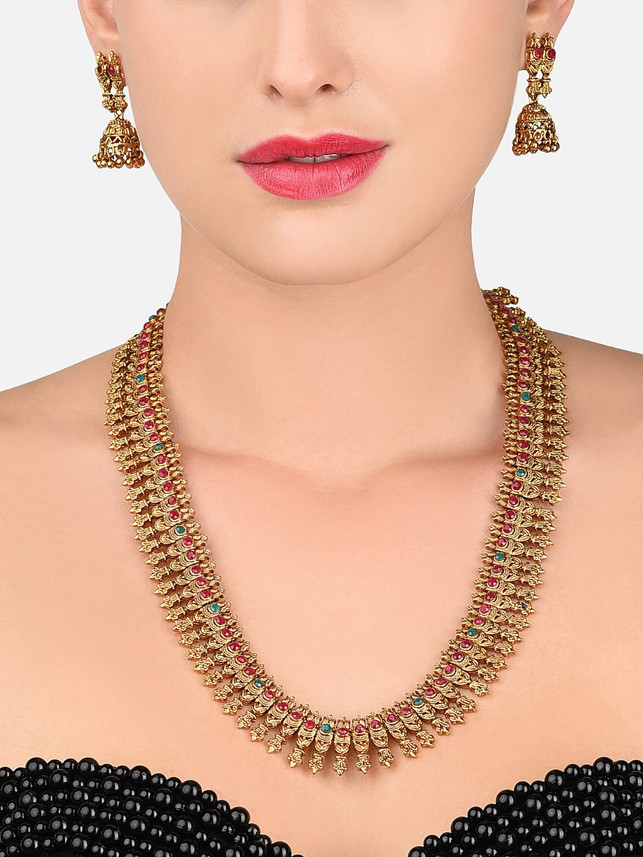 Buy ZAVERI PEARLS Stone Jhumki Earring 