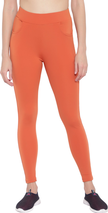 Fasha Solid Women Orange Tights - Buy 