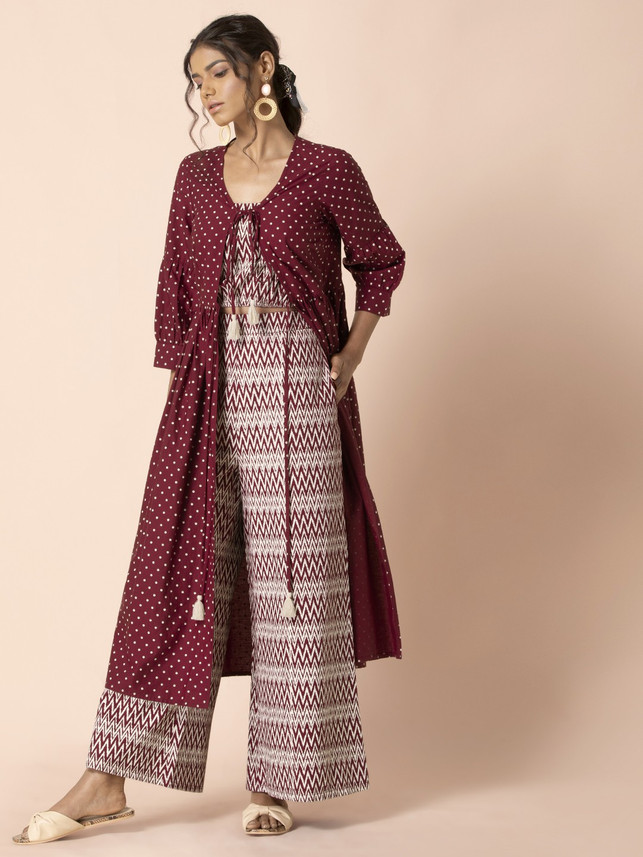 indya Women Ethnic Jacket, Top and 