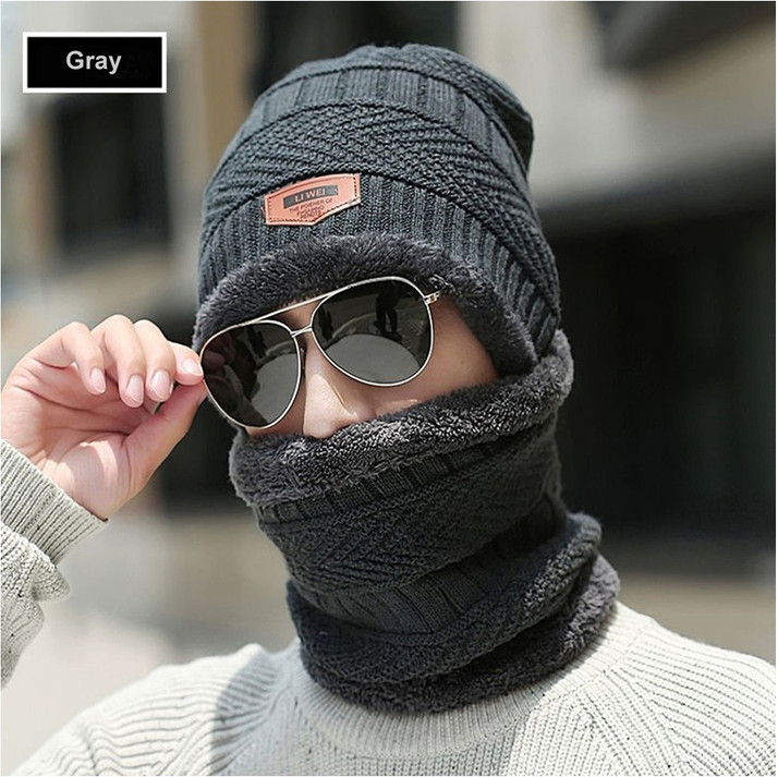 Coser Woven Men Cap with Neck Scarf 