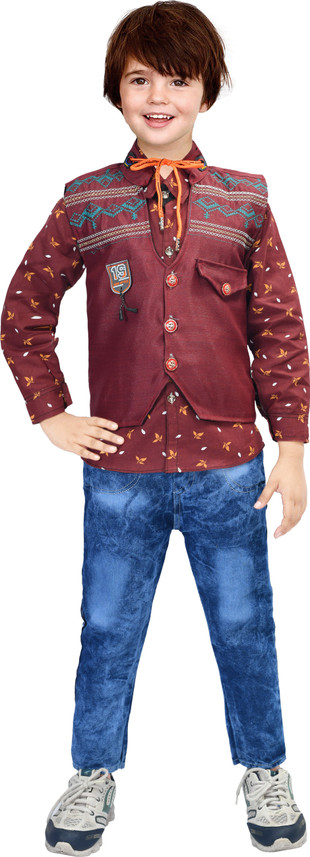 Kgn Garments Boys Casual Shirt Jeans 