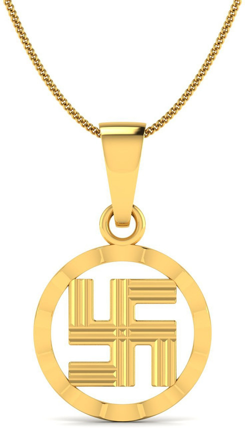 LORDS JEWELS SWASTIK GOLD PENDANT 1.1 