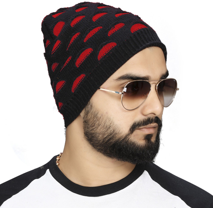 Myy Checkered Woolen Beanie Cap | Skull 