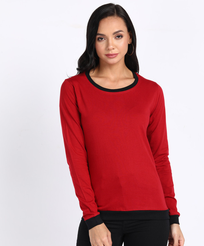 HRIDAYA FASHION Solid Women Round Neck 