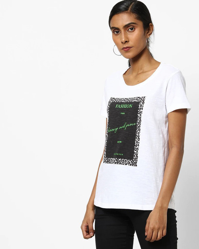 Buy dnmx Printed Women Round Neck 