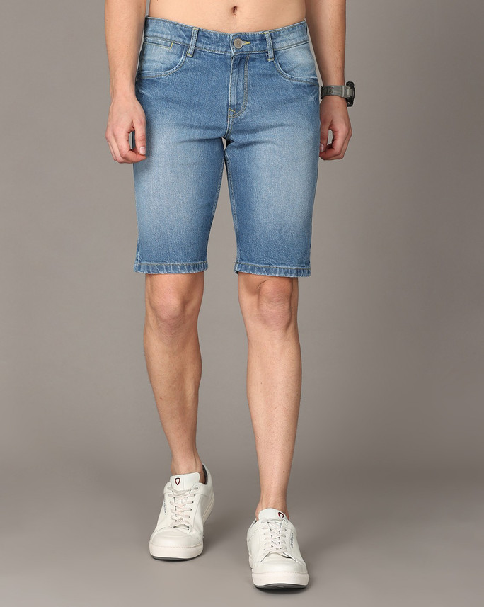 Jean Cafe Solid Men Denim Light Blue 
