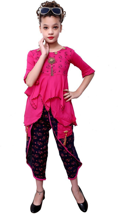 ELENDRA JEANS Girls Casual Kurta Dhoti 