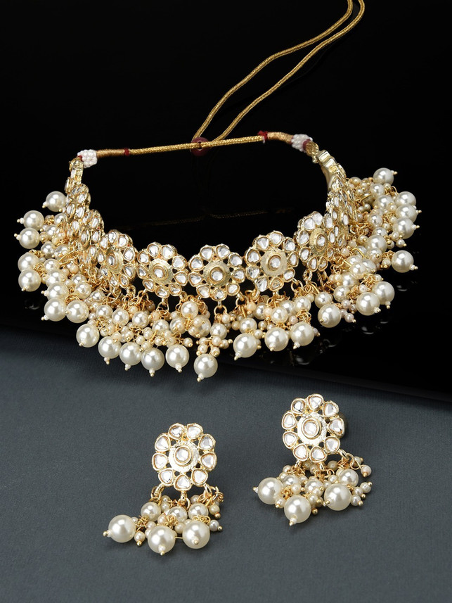 ZAVERI PEARLS Stone Dangle Earring 