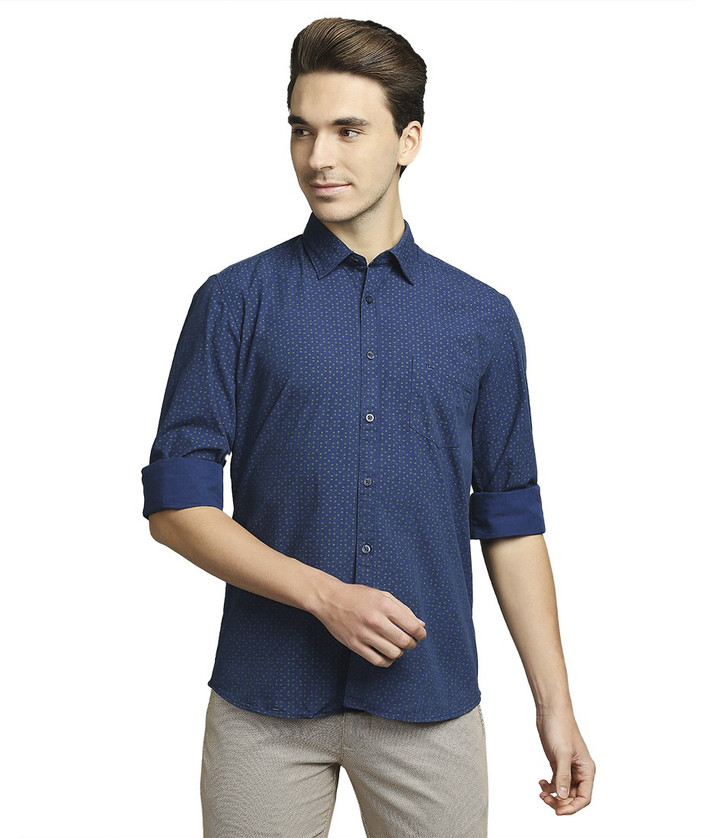 PARX Men Printed Casual Blue Shirt 
