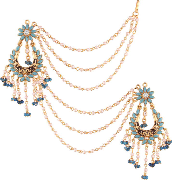 Hair Chain for Women Alloy Earring Set 