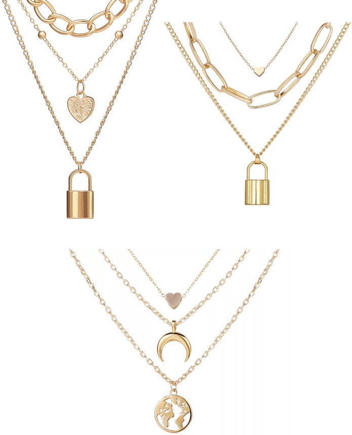 Heart And Lock Pendant Necklace 